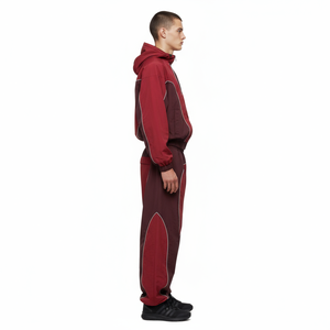 Conjunto de Sudadera con Capucha para Hombre, Estilo Vintage, Inspirado en Cyberpunk 3D, con Paneles Fluidos sin Costuras, Parches de Nailon Tejido y Ribetes Reflectantes, Diseño Futurista - Product Image 3