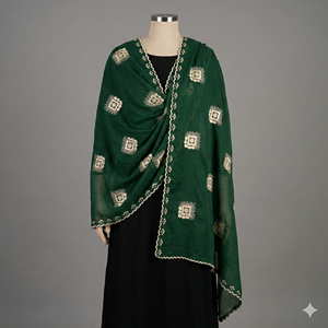 Hijab en Chiffon Brodé avec Strass – Châle Floral pour Femmes Musulmanes en Gros - Product Image 2