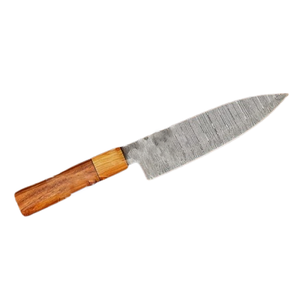 Meilleur fournisseur de couteaux de chef en acier Damas, couteau de chef artisanal personnalisé de 12 pouces avec manche en bois d'olivier et étui en cuir - Product Image 2