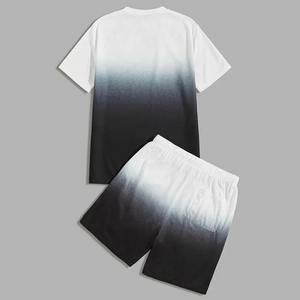 Conjunto Deportivo para Hombre de 2 Piezas, Traje Deportivo de Verano con Pantalones Cortos y Camiseta de Manga Corta con Estampado de Dos Tonos - Product Image 3