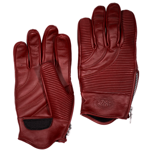 Gants en cuir à doigts entiers avec fermeture éclair pour le cyclisme en hiver, unisexe, rouge - Product Image 3