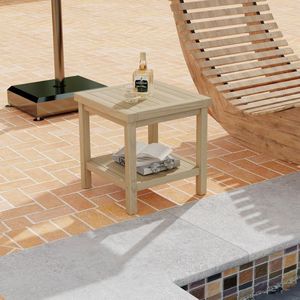 Tavolino da Esterno a 2 Ripiani con Mensola per Veranda, Terrazza o Giardino - Product Image 2