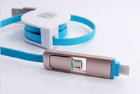 Kabel Data Pengisian Cepat 1m dengan Konektor Lightning/Micro USB/Type-C untuk Ponsel, Hadiah Tenun Kuda Tahun Baru, 2-tow 3-head
