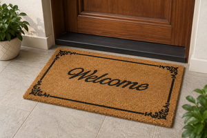 Paillasson décoratif imprimé en fibre de coco naturelle avec support en PVC antidérapant pour entrée de porte - Product Image 5