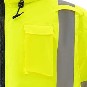 Mens Winter Cotton <b>Softshell</b> Reflective <b>Jacket</b> <b>High</b> <b>Visibility</b> Padding Traffic Road Warning Workwear Security ANSI Class 1 EN - Product Image 5