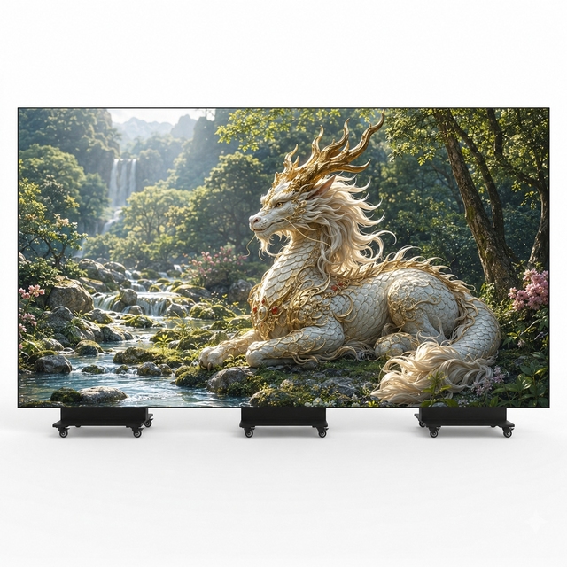Free Standing Aluminum Cast Digital Signage Ultra Slim Full Color Tri-fold GOB P2 LED Poster Screen HDR10 600CD Brightness