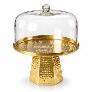 Plateau à chocolat décoratif tendance en or avec dôme en verre pour restaurants, hôtels, mariages et événements – Tailles et couleurs personnalisées disponibles - Product Image 6
