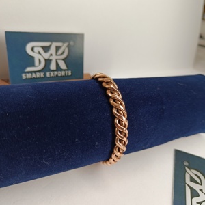Brazalete de Cobre Puro Hecho a Mano con Patrón de Trenzado de Cuerda Tradicional, Estilo Cadena de Cobre Sólido, Ajustable - Product Image 4
