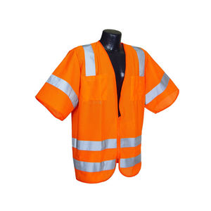 Chaleco de Seguridad Reflectante de Alta Visibilidad Clase 2, Impermeable, con Nombre y Logotipo Personalizados, Diseño Cruzado en la Espalda, Color Naranja - Product Image 5