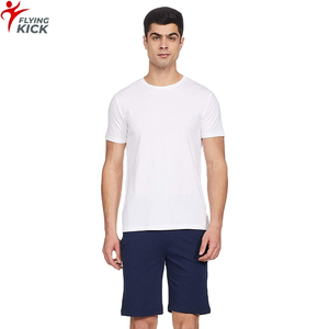 Ensemble chemise et short décontracté d'été pour homme, coupe ajustée, en coton, motif uni, séchage rapide, non tissé, design personnalisé pour adultes - Product Image 1