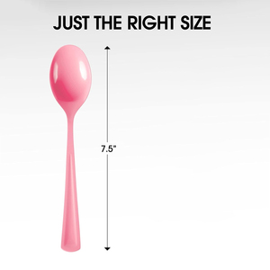Cuillère ovale rose de haute qualité en plastique jetable, matériau PP, pour usage alimentaire, couverts légers - Product Image 5