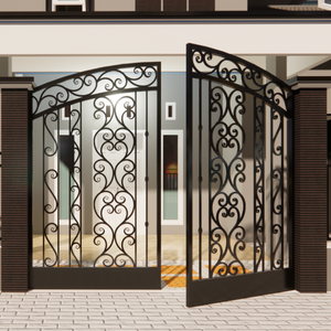 <b>Decorative</b> Wrought Iron Gates <b>for</b> Villas Estates Durable Metal with Classic Artistic Details Eco-Friendly 3D Modeling Available - Product Image 6