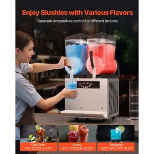 Macchina Professionale per Granita in Acciaio Inox, 2 Serbatoi da 12L, 96 Bicchieri, per Bevande Congelate - Product Image 3