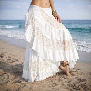 Falda Maxi Cruzada con Volantes y Diseño Asimétrico, Estilo Bohemio para una Elegancia Fluida y Uso Diario - Product Image 4