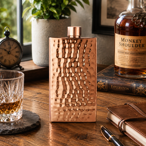 Gourde de Luxe en Cuivre 6oz, Flacon de Poche Personnalisé avec Logo Gravé, Cadeau Whisky pour Hommes, Gourde de Voyage Personnalisée – Vente en Gros - Product Image 3
