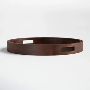 Round Ceramic Eco-Friendly American Style Serving <b>Tray</b> Minimalist Design Solid Color Durable Dishware for Dining and <b>Kitchen</b> Use - Product Image 1