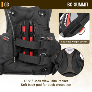 Chaleco de Buceo Inflable Profesional SUMMIT, Dispositivo Compensador de Flotabilidad para Buceo Recreativo y de Viaje - Product Image 4