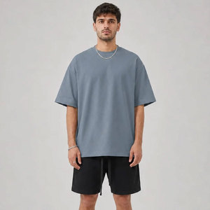 เสื้อยืดสกรีนโลโก้คุณภาพสูง ผ้าฝ้าย 100% ทรงโอเวอร์ไซส์ สีพื้น ใส่ได้ทั้งชายและหญิง ทรงหลวม เสื้อยืดผู้ชาย - Product Image 2