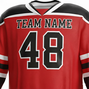 Maillots de hockey sur glace personnalisés imprimés en gros par l'usine OEM |   Uniformes de hockey d'équipe en maille respirante |   Couleur de logo personnalisée de haute qualité - Product Image 5