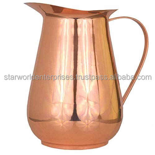 Copper  Handmade Copper Water Jug With Lid for Home and Hotel Use Available at Affordable Price