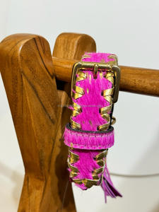 Nouveaux cheveux véritables occidentaux personnalisés sur colliers de chien en cuir de vachette métallique - Product Image 2