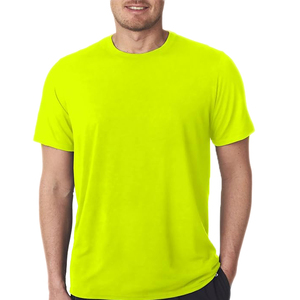 Camiseta Deportiva Personalizada Verde Neón para Hombre, Absorbente de Humedad, para Gimnasio, Running, Entrenamiento, Cuello Redondo, OEM, ODM - Product Image 2