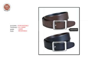Ceinture réversible en cuir véritable pour homme, épaisseur 3,6-3,8 mm, ceinture de taille robuste, ceinture formelle et décontractée avec boucle en alliage de zinc - Product Image 5