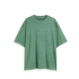 เสื้อยืดผู้ชายลายโลโก้แบบกำหนดเอง ล้างสีด้วยกรด สไตล์ดิสเทรส หนานุ่ม ผ้าเรียบ ไซส์ใหญ่ 100% ผ้าฝ้ายเจอร์ซีย์ สำหรับเสื้อยืดผู้ชาย - Product Image 4
