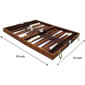Jeu de backgammon en cuir de qualité supérieure, ensemble de jeu de backgammon classique avec étui en cuir, plateau pliable de voyage - Product Image 4