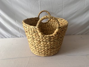 Natural Water Hyacinth <b>Basket</b> With Handles Wicker Storage <b>Basket</b> Eco Friendly Decorative Organizer <b>Basket</b> For Home - Product Image 1