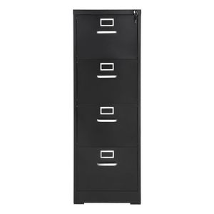 4-Drawer Metal Vertical Filing <b>Storage</b> Cabinet with Lock for Home Office Heavy-Duty Detachable Handle <b>File</b> Cabinets - Product Image 4