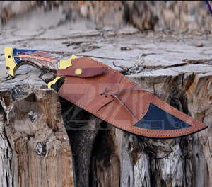 Cuchillo Bowie de Combate Personalizado Hecho a Mano en Acero D2 con Mango de Resina de Piña y Funda de Cuero, Regalo OEM para Él, Ideal para Caza y Camping - Product Image 4