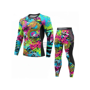 Rashguard Personalizado con Sublimación, Acolchado, 4 Piezas/Conjunto, Shorts de Grappling, BJJ, Boxeo, Camiseta de Compresión - Product Image 1
