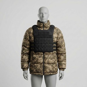 แจ็คเก็ตบอมเบอร์บุใยสังเคราะห์สำหรับผู้ชายแบบขายส่ง สั่งทำได้ คอตั้ง ซิปหน้า สไตล์ทหาร แฟชั่นสตรีทแวร์ สำหรับฤดูใบไม้ร่วง อุ่นสบาย เหมาะกับกิจกรรมกลางแจ้ง พร้อมโลโก้ด้านหน้า - Product Image 1