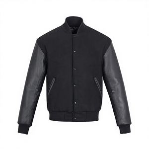 Vestes universitaires unisexes bleues et blanches en chenille de haute qualité, personnalisables sur le devant, OEM, écologiques, décontractées, pour l'hiver, hommes et femmes - Product Image 1