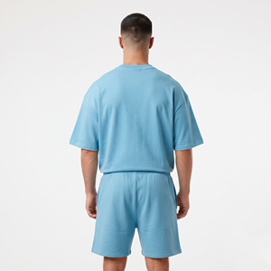 Ensemble short et t-shirt d'été pour hommes, grande taille, personnalisé avec logo, vente en gros, idéal pour la gym et le fitness - Product Image 3