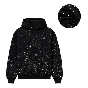 Sudaderas de Lujo con Pedrería al por Mayor para Hombre, de Algodón Grueso y Felpa, Estilo Urbano Oversize, 400 GSM, Logotipo Personalizado OEM - Product Image 5