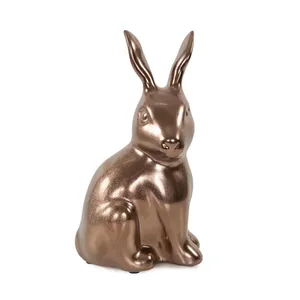 Escultura de Conejo de Aluminio de 8.5 Pulgadas, Figura Artística Hecha a Mano, Decoración Moderna Ecológica Vertical para Mesa, Hogar, Graduación - Product Image 3