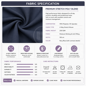 Lightweight Knitted Spandex/Polyester Medical Scrub Set Breathable Nursing Uniform Manufacturer & Supplier Worldwide - Product Image 6