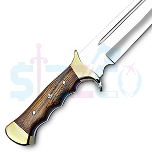 Cuchillo Bowie de Combate Hecho a Mano con Acero D2, Mango de Madera y Funda de Cuero, para Caza y Camping, Garantía de 3 Años, Regalo OEM para Él - Product Image 5