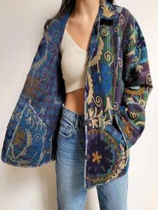 Women's Cotton Quilted Kantha Coat Handmade Indian Block Print <b>Reversible</b> <b>Jacket</b> Bohemian Fashion Wholesale Private Label - Product Image 1