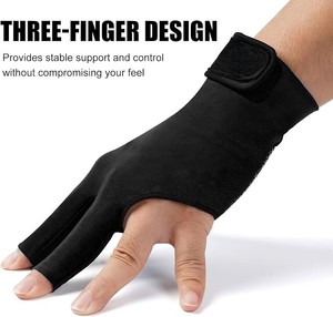 Billiard Pool Glove for Left Hand, 3-Finger Snooker Cue Glove - Product Image 3