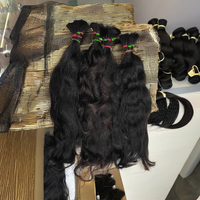 Rambut Manusia Remy India Virgin Berkualitas Tinggi, Kutikula Tertata Rapi, Warna Hitam Alami, Gaya Bergelombang, Cocok untuk Kepang, Tanpa Proses Kimia, Rambut Ganda
