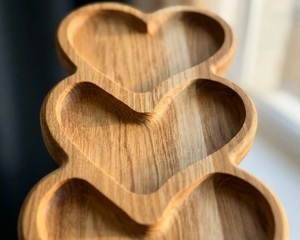 Heart Shaped Oak Commercial Grade Eco-Friendly Rustic Wooden <b>Snack</b> <b>Tray</b> Charcuterie Board Serving Platter Catering Utility <b>Tray</b> - Product Image 3