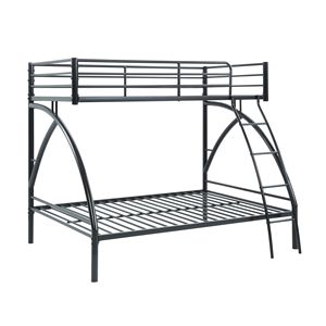 Cama litera doble/matrimonial con estructura de metal negro de fácil montaje para dormitorio juvenil, muebles para niños - Product Image 4
