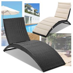 Luxe moderne pliable extérieur plage <span class=keywords><strong>piscine</strong></span> meubles <span class=keywords><strong>en</strong></span> <span class=keywords><strong>plastique</strong></span> rotin <span class=keywords><strong>chaise</strong></span> <span class=keywords><strong>longue</strong></span> avec coussin - Product Image 1