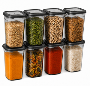 Recipiente Transparente de Plástico PET para Almacenamiento de Alimentos de 1000 ml, Libre de BPA, para Cereales, Pasta, Productos Secos y Almacenamiento Diario - Product Image 1