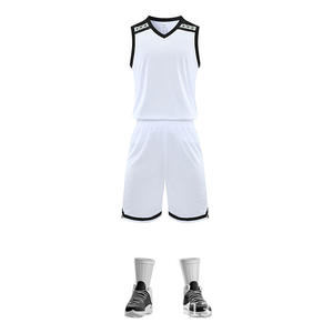 Conjunto de Uniforme de Baloncesto Sublimado Personalizado, Sin Mangas, Cuello en V, con Ribete Amarillo y Morado, Absorbente de Humedad, Unisex, para Adultos, de Poliéster - Product Image 3