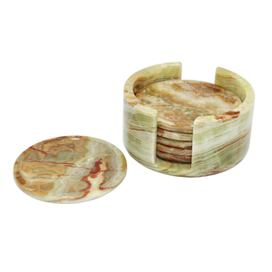 Natural Marble Onyx Coasters Set Modern Antique Design Big Slab <b>Kitchen</b> <b>Table</b> Decor <b>High</b> Quality Eco-Friendly Durable - Product Image 2