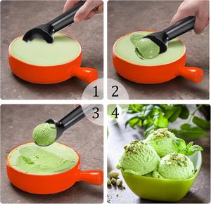 ช้อนตักไอศกรีมสแตนเลสขนาดใหญ่สำหรับใช้ในเชิงพาณิชย์และในครัวเรือน ช้อนตักแตงโม ช้อนตักนมร้อน - Product Image 5